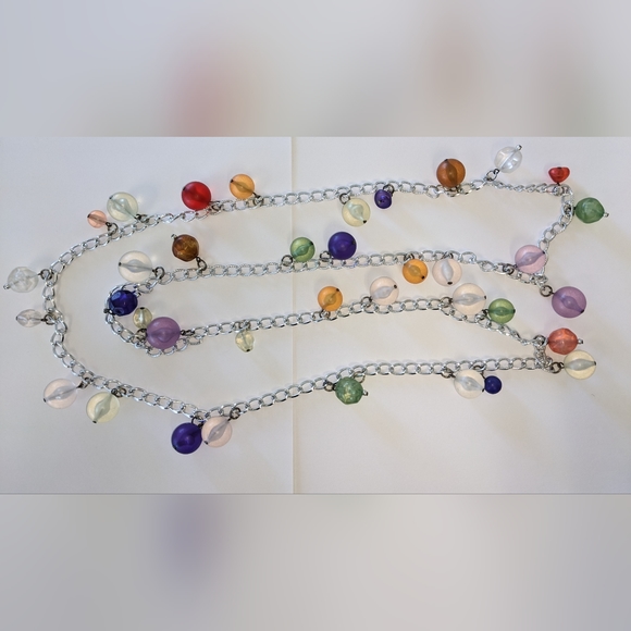 VTG 50" LUCITE BALL FLAPPER CLASPLESS NECKLACE - Picture 3 of 15